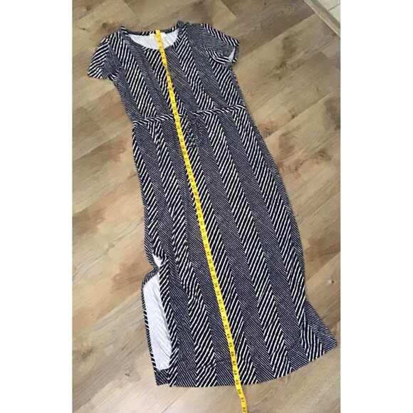 MICHAEL KORS- WOMENS SIDE SPLIT LIGHT WEIGHT SHORT SLEEVE MAXI DRESS SIZE LARGE - Picture 7 of 7